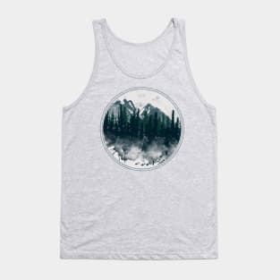 Foggy Forest Moody Watercolor Landscape Tank Top